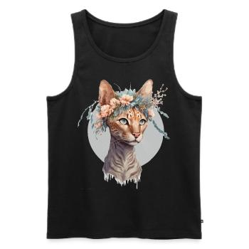 Mignon Ocicat Cat Fleur Couronne Chats Chaton Pet Chaton - Débardeur bio Premium Homme - noir - Devant - Michal (187cm)