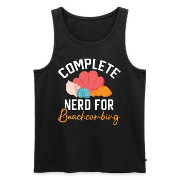 Complete Nerd for Beachcombing Seashell Beachcomb - Men's Premium Organic Tank Top - black - Front - Michal (187cm)