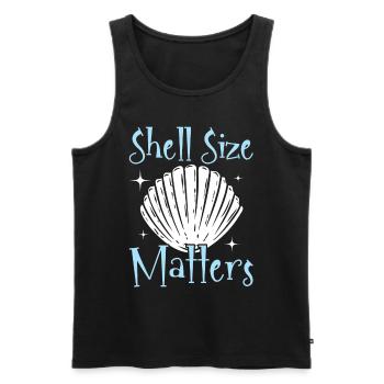 Shell size is important Shell collection Beachcomb - Men's Premium Organic Tank Top - black - Front - Michal (187cm)