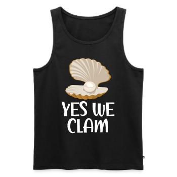 Yes We Clam Shell Collection Shells Beach Combs - Men's Premium Organic Tank Top - black - Front - Michal (187cm)