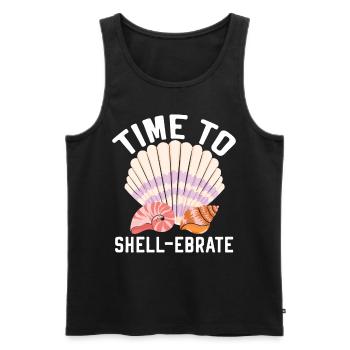 Time to collect shells Shell collecting Beachcombin - Men's Premium Organic Tank Top - black - Front - Michal (187cm)