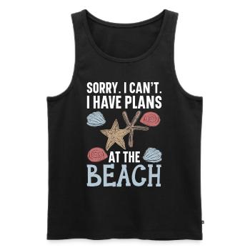 Fewer people, more shell-collecting beach combs St - Men's Premium Organic Tank Top - black - Front - Michal (187cm)