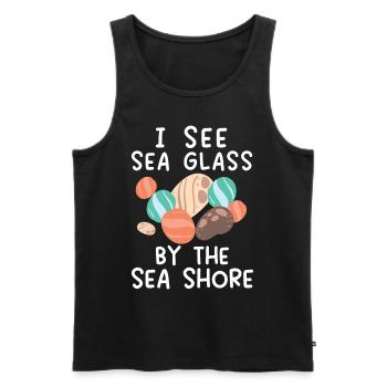 I see sea glass beachcombing on the coast - Men's Premium Organic Tank Top - black - Front - Michal (187cm)