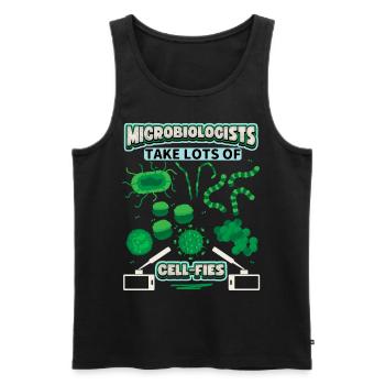 Microbiologist, Microbiology, funny saying, Pun - Men's Premium Organic Tank Top - black - Front - AI Model Male 178 light (178cm)