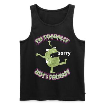 Comic frog is forgetful, funny saying, Pun - Men's Premium Organic Tank Top - black - Front - Michal (187cm)