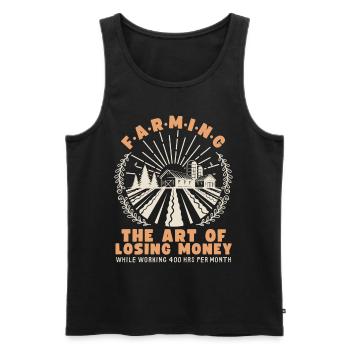 Agriculteur, agriculteur, ferme, dicton sarcastique - Débardeur bio Premium Homme - noir - Devant - AI Model Male 178 light (178cm)