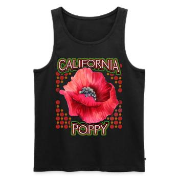 Mohn, Kalifornische Mohnblume, California-Poppy - Männer Premium Bio Tank Top - Schwarz - Vorne - AI Model Male 178 light (178cm)