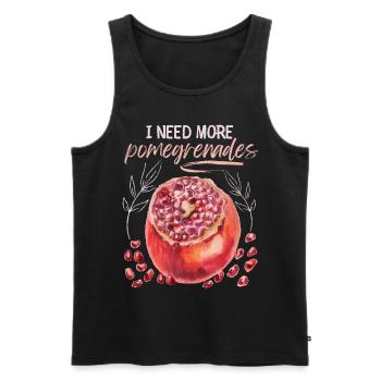 Pomegranate Illustration, Watercolor, Saying - Men's Premium Organic Tank Top - black - Front - Michal (187cm)