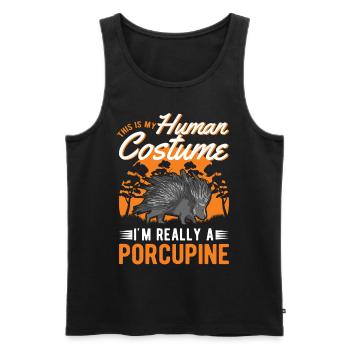 Porcupine Costume Humain Halloween - Débardeur bio Premium Homme - noir - Devant - Michal (187cm)