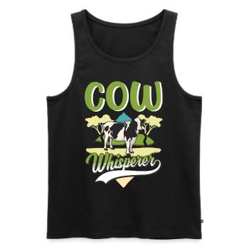 Cow Whisperer Farmer Cattle Breeder Cows - Men's Premium Organic Tank Top - black - Front - AI Model Male 178 light (178cm)