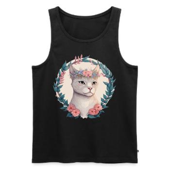 Cute Burmilla Cat Flower Crown Cats Pet Kitten - Männer Premium Bio Tank Top - Schwarz - Vorne - Michal (187cm)