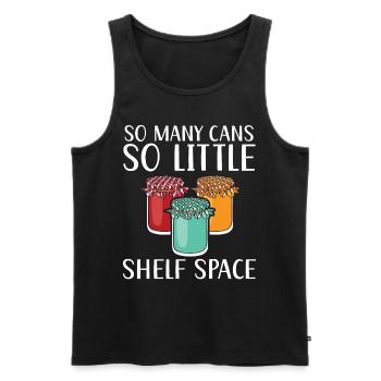 So viele Dosen, so wenig Platz im Regal Lebensmitt - Männer Premium Bio Tank Top - Schwarz - Vorne - Michal (187cm)