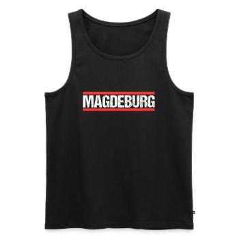 Magdeburgerin Magdeburger Magdeburg - Männer Premium Bio Tank Top - Schwarz - Vorne - Michal (187cm)