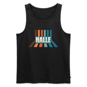 Halleserin Halleser Halle - Débardeur bio Premium Homme - noir - Devant - Michal (187cm)
