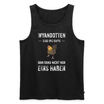 Wyandotten Huhn I Henne Ei Hahn Motiv für - Männer Premium Bio Tank Top - Schwarz - Vorne - Michal (187cm)