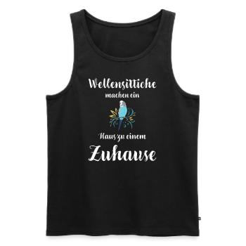 Wellensittich I Sittich Vogel Budgie Motiv für - Männer Premium Bio Tank Top - Schwarz - Vorne - Michal (187cm)