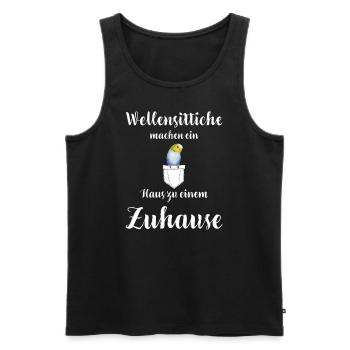 Wellensittich I Sittich Vogel Budgie Motiv für - Männer Premium Bio Tank Top - Schwarz - Vorne - Michal (187cm)