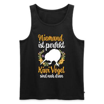 Kiwi Vogel ist nicht perfekt Neuseeland - Männer Premium Bio Tank Top - Schwarz - Vorne - Michal (187cm)