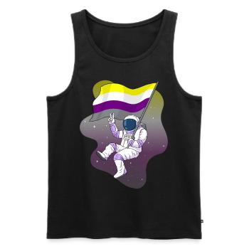 Non binaire Fierté Flag Space Astronaut Subtil LGB - Débardeur bio Premium Homme - noir - Devant - AI Model Male 178 light (178cm)