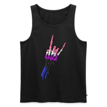 Gender Fluid Stolz Flagge Teufel Horn Skelett Subt - Männer Premium Bio Tank Top - Schwarz - Vorne - Michal (187cm)