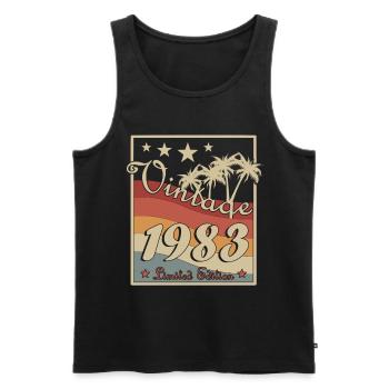 Year 1983 Original - Men's Premium Organic Tank Top - black - Front - AI Model Male 178 light (178cm)