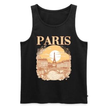Paris Eiffelturm Bonjour Souvenirs - Männer Premium Bio Tank Top - Schwarz - Vorne - Michal (187cm)