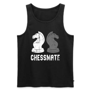 Chessmate Funny Chess Game Partner Friend - Men's Premium Organic Tank Top - black - Front - AI Model Male 178 light (178cm)