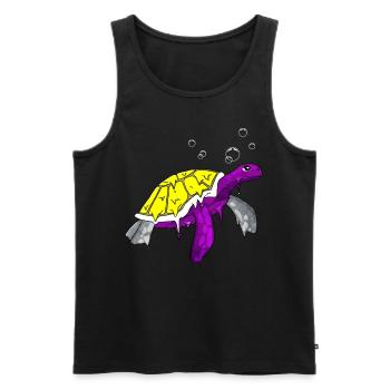 Nicht binär Stolz Flagge Meeresschildkröte Subtil - Männer Premium Bio Tank Top - Schwarz - Vorne - AI Model Male 178 light (178cm)