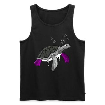 Asexual Pride Ace Flag Sea Turtle Subti - Débardeur bio Premium Homme - noir - Devant - Michal (187cm)
