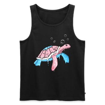 Transgender Pride Trans Flag Sea Turtle S - Men's Premium Organic Tank Top - black - Front - AI Model Male 178 light (178cm)