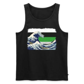Demiromantic Pride Flag Great Wave off Kanaga - Men's Premium Organic Tank Top - black - Front - Michal (187cm)