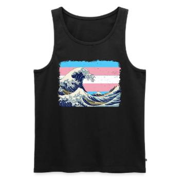 Transgender Pride Trans Flag - Men's Premium Organic Tank Top - black - Front - AI Model Male 178 light (178cm)