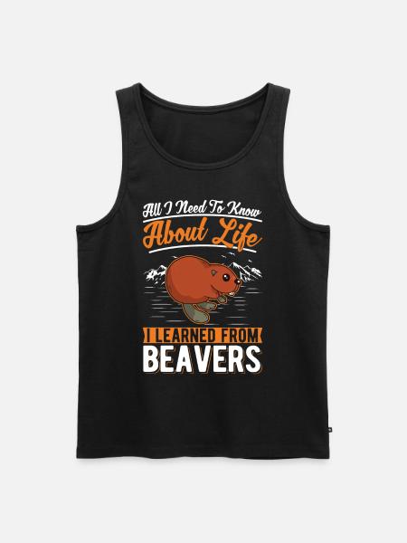 Biber Geschenk Biberdamm - Männer Premium Bio Tank Top - Schwarz