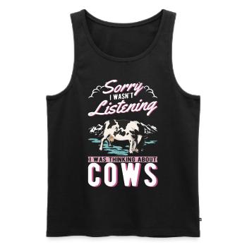 Kuh Landwirt Rinderzüchter Bauer Kühe - Männer Premium Bio Tank Top - Schwarz - Vorne - Michal (187cm)
