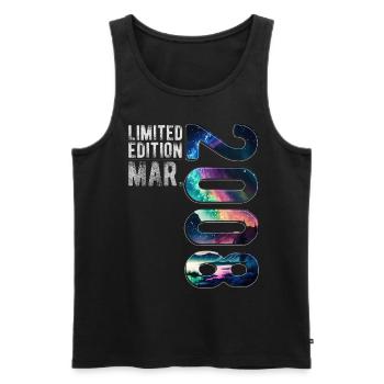 Limited Edition 2008 März Geburtstag Nordlichter - Männer Premium Bio Tank Top - Schwarz - Vorne - AI Model Male 178 light (178cm)