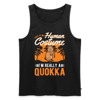 Quokka Halloween Kangourou à queue courte - Débardeur bio Premium Homme - noir - Devant - Michal (187cm)