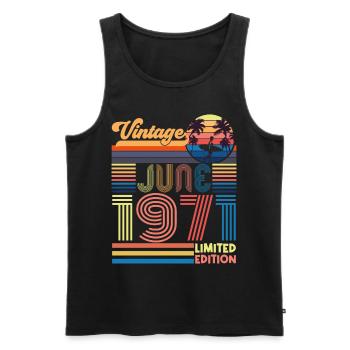 Geburtstag Juni 1971. Juni 1971 Juni 1971 Schenkung - Männer Premium Bio Tank Top - Schwarz - Vorne - Michal (187cm)