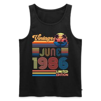 Geburtstag Juni 1986. Juni 1986 Juni 1986 Geschenk - Männer Premium Bio Tank Top - Schwarz - Vorne - Michal (187cm)
