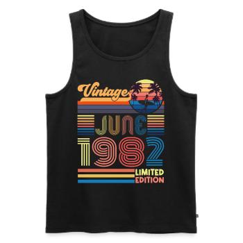 Geburtstag Juni 1982. Juni 1982 Juni 1982 Geschenk - Männer Premium Bio Tank Top - Schwarz - Vorne - Michal (187cm)