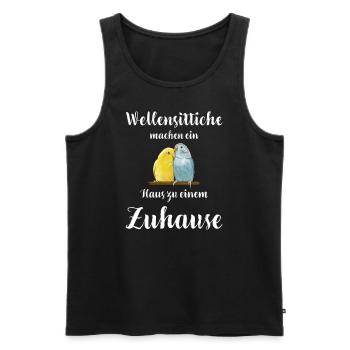 Wellensittich I Sittich Vogel Budgie Motiv für - Männer Premium Bio Tank Top - Schwarz - Vorne - Michal (187cm)