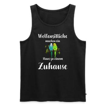 Wellensittich I Sittich Vogel Budgie Motiv für - Männer Premium Bio Tank Top - Schwarz - Vorne - Michal (187cm)