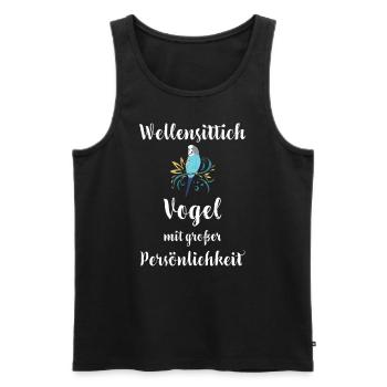 Wellensittich I Sittich Vogel Budgie Motiv für - Männer Premium Bio Tank Top - Schwarz - Vorne - Michal (187cm)