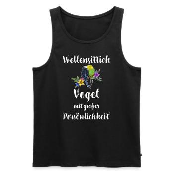 Wellensittich I Sittich Vogel Budgie Motiv für - Männer Premium Bio Tank Top - Schwarz - Vorne - Michal (187cm)