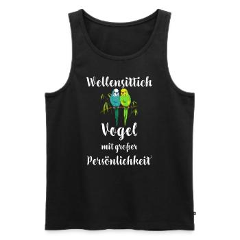 Wellensittich I Sittich Vogel Budgie Motiv für - Männer Premium Bio Tank Top - Schwarz - Vorne - Michal (187cm)