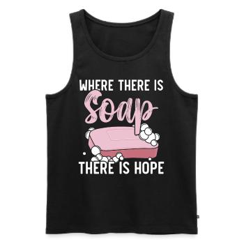 Where there is soap, there is hope soap making. - Men's Premium Organic Tank Top - black - Front - Michal (187cm)