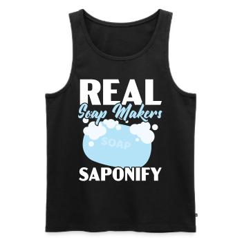 Real soap makers Saponify soaping soap barley - Men's Premium Organic Tank Top - black - Front - AI Model Male 178 light (178cm)
