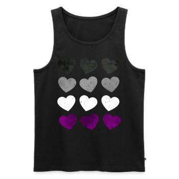 Asexual Pride Ass Flag Hearts Subtil LGBTQ - Débardeur bio Premium Homme - noir - Devant - AI Model Male 178 light (178cm)