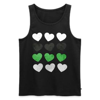 Demiromantic Pride Flag Hearts Subtil LGBTQ - Débardeur bio Premium Homme - noir - Devant - AI Model Male 178 light (178cm)
