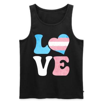 Transgender Stolz Trans Flagge LIEBE Herz LGBTQ - Männer Premium Bio Tank Top - Schwarz - Vorne - AI Model Male 178 light (178cm)