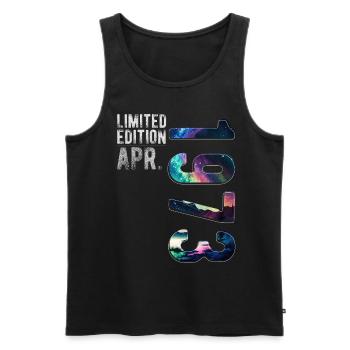 Limited Edition 1973 April Geburtstag Nordlichter - Männer Premium Bio Tank Top - Schwarz - Vorne - Michal (187cm)